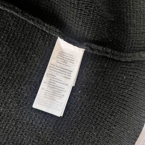 J. Crew Long Knit Vest-Jacket Wool Blend Black Cardigan Preppy Classic S Pockets - Picture 6 of 7